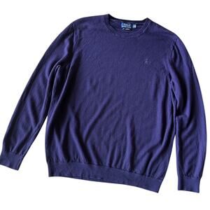 Polo Ralph Lauren Mens LT Purple Merino Wool Crewneck Knit Sweater Big Tall